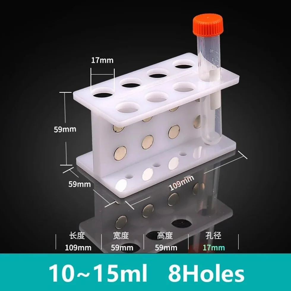 Szkło laboratoryjne Stojak na materiały laboratoryjne do ekstrakcji magnetycznych probówek wirówkowych. Stojak na magnetyczne probówki wirówki (10-15ml-8holes)