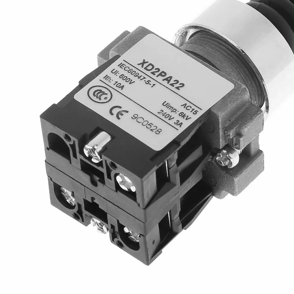 Joystick, przełącznik kołyskowy, 1 sztuka Xd2pa22cr 2no 2-pozycyjny, sprężynowy przełącznik typu joystick, 0~380 V Ac (50 Hz); 0~220 V DC