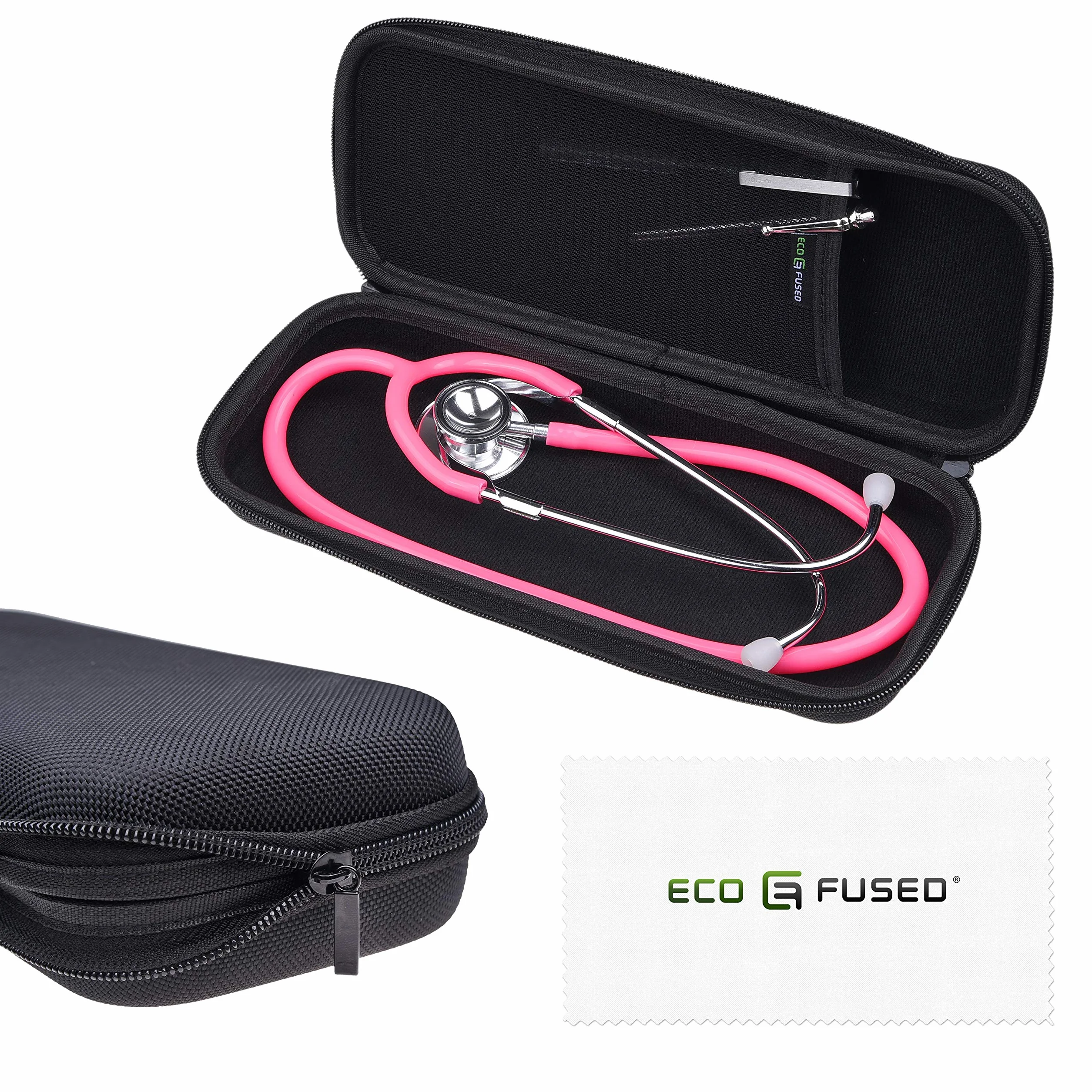 Stetoskop - pasuje do: 3M Littmann, MDF, ADC, Omron, itp. - Duża kieszeń z siatki na akcesoria - mocny materiał nylonowy - chroni Twój stetoskop, czarny, Etui ochronne na stetoskopy, czarne