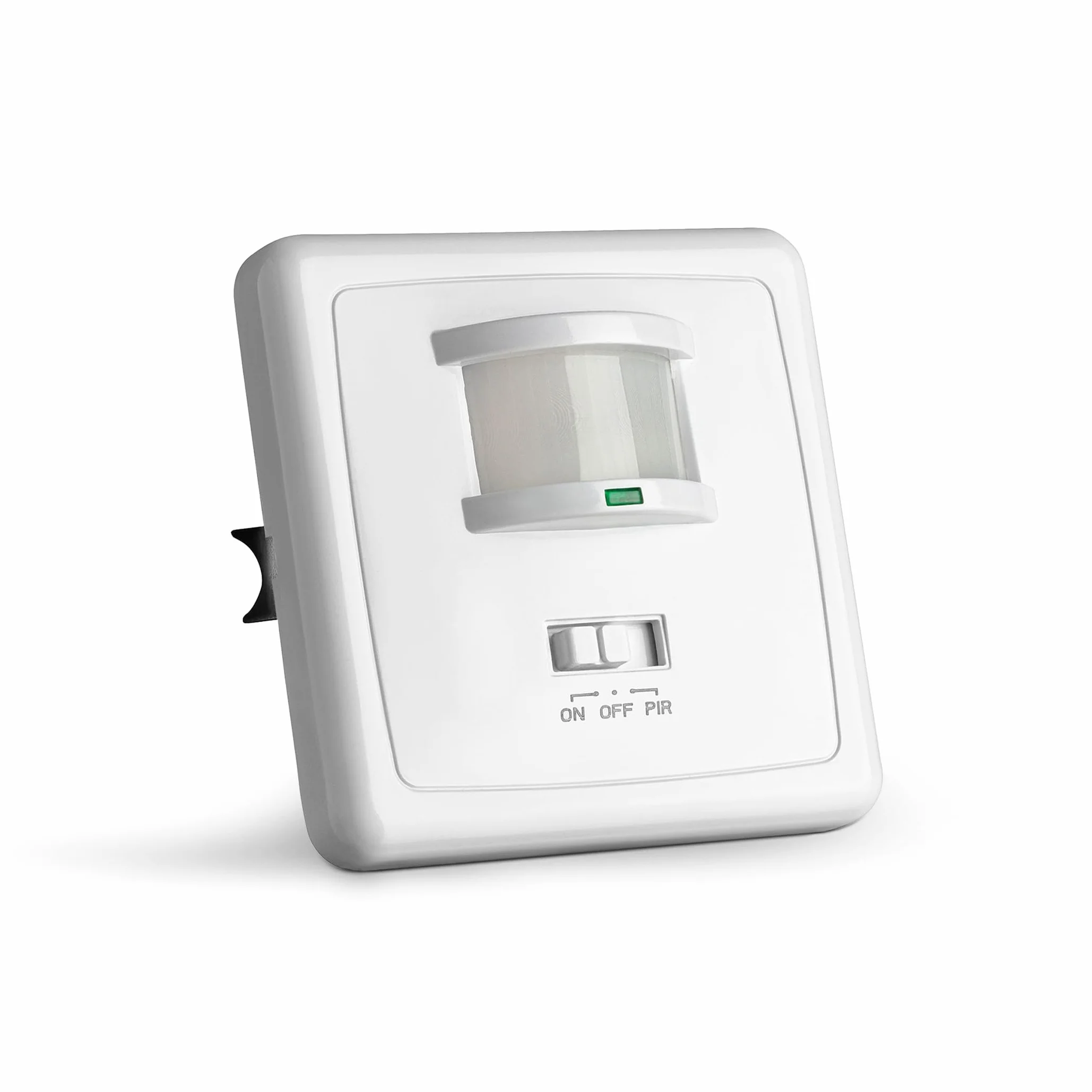 SEBSON Czujnik PIR włącznik światła wewnątrz - naścienny podtynkowy, programowalny, zakres 9 m/160°, czujnik ruchu na podczerwień do lamp LED, puszek podtynkowych 60 mm