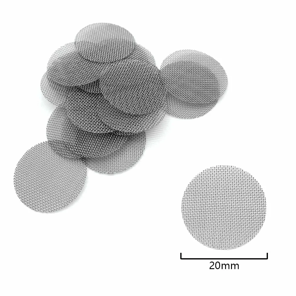150 szt. filtr do rur ze stali nierdzewnej, metalowy filtr do fajki do palenia, ekran z drobnymi siatkami, ekrany, filtry (2 cm)
