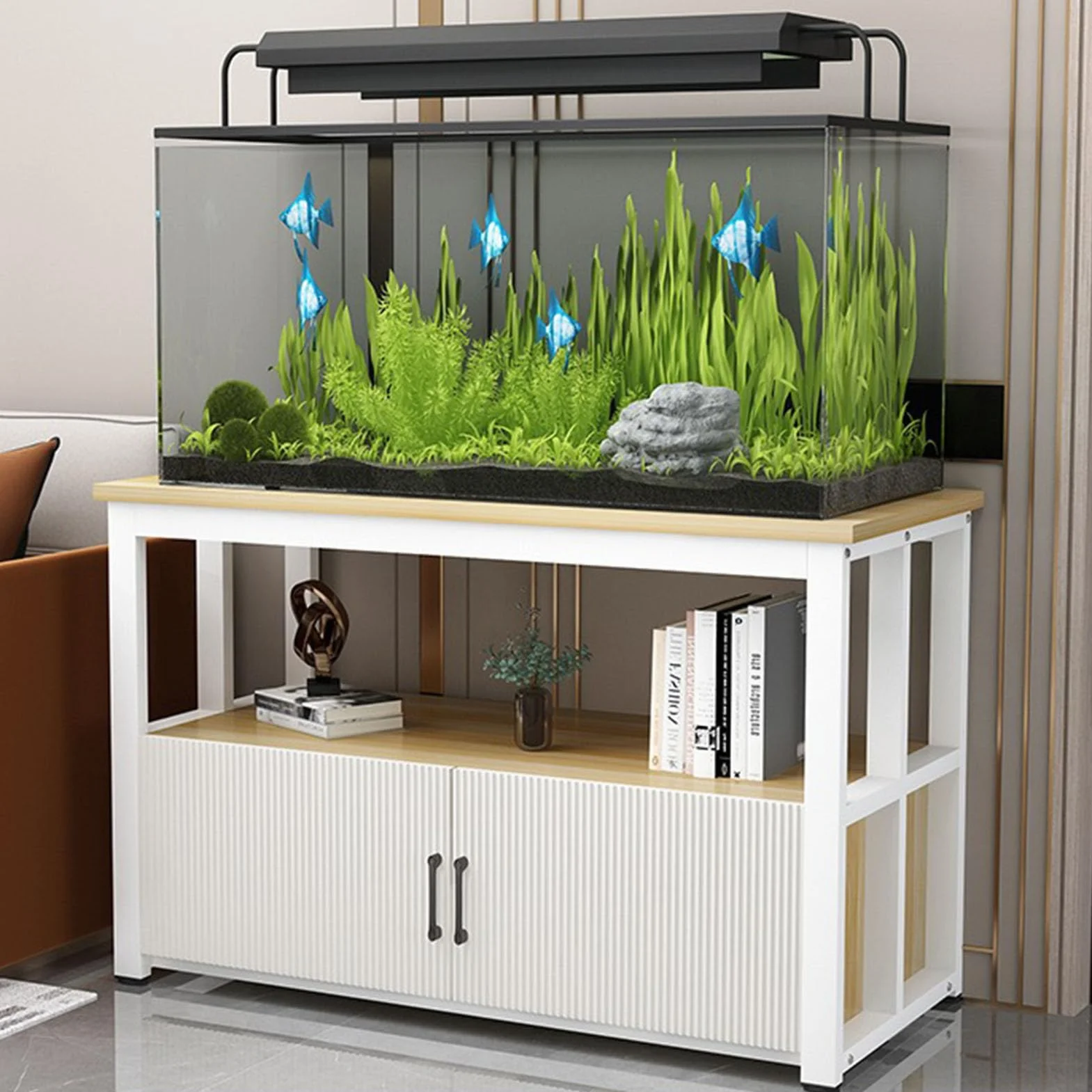 Wytrzymały, trzypoziomowy stojak do akwarium z metalu, wolnostojąca szafka do akwarium, stojak na gady i terrarium, nośność 1100 kg, nadaje się do akcesoriów akwariowych.