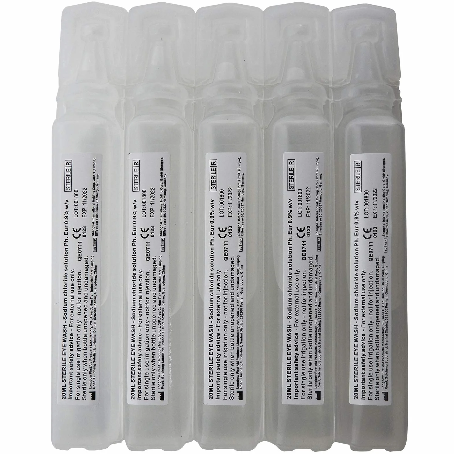 50 x 20 ml Qualicare apid płyn do mycia oczu w nagłych wypadkach roztwór chlorku sodu