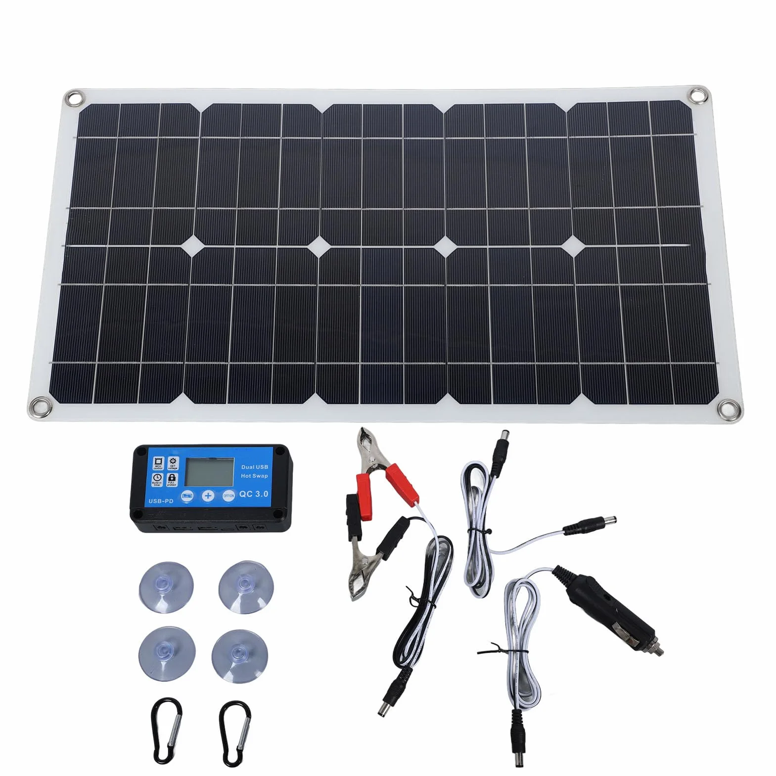 Zestaw paneli słonecznych 100 W 12 V z kontrolerem ładowania 20 A 12 V/24 V do kampera