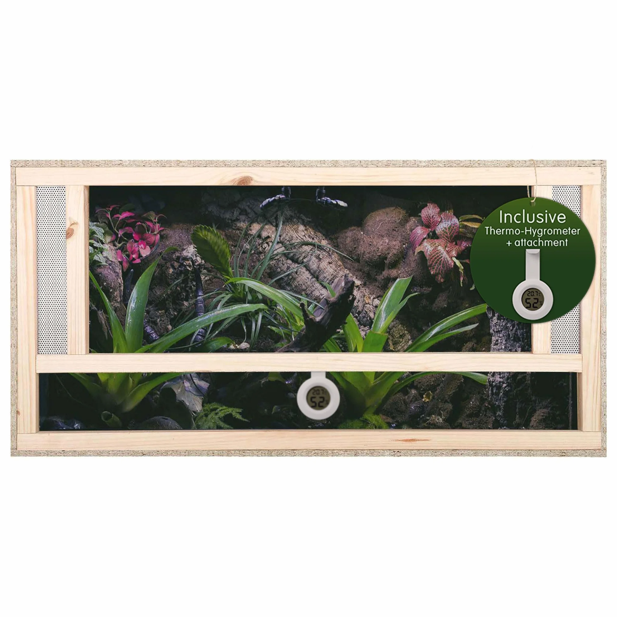 REPITERRA Terrarium dla gadów i płazów, drewniane terrarium z wentylacją przednią 100 x 40 x 40 cm