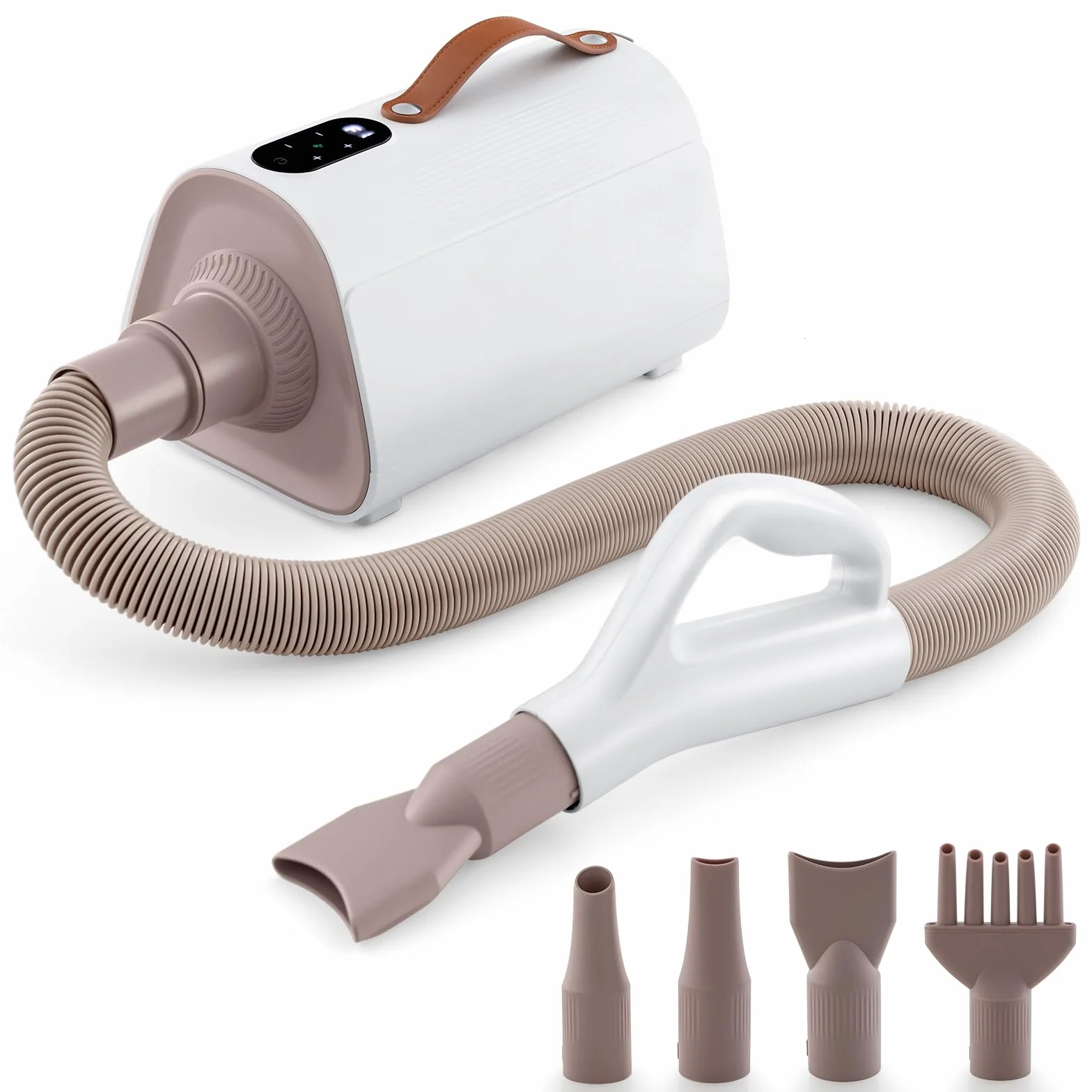 COSTWAY Suszarka dla psów 1700W, 4 dysze | wskaźnik LED | regulowana prędkość i temperatura | cicha, dmuchawa do pielęgnacji dla psów i kotów, suszarka Pet Dryer Blower, biała