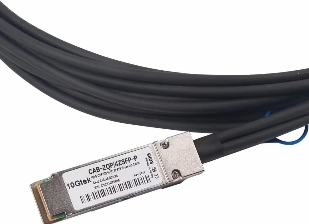 100G QSFP28 to 4X 25G SFP28 Breakout DAC Passive Direct Attach Copper Twinax Cable for Cisco QSFP-4SFP25G-CU3M, 3-Meter(10ft)