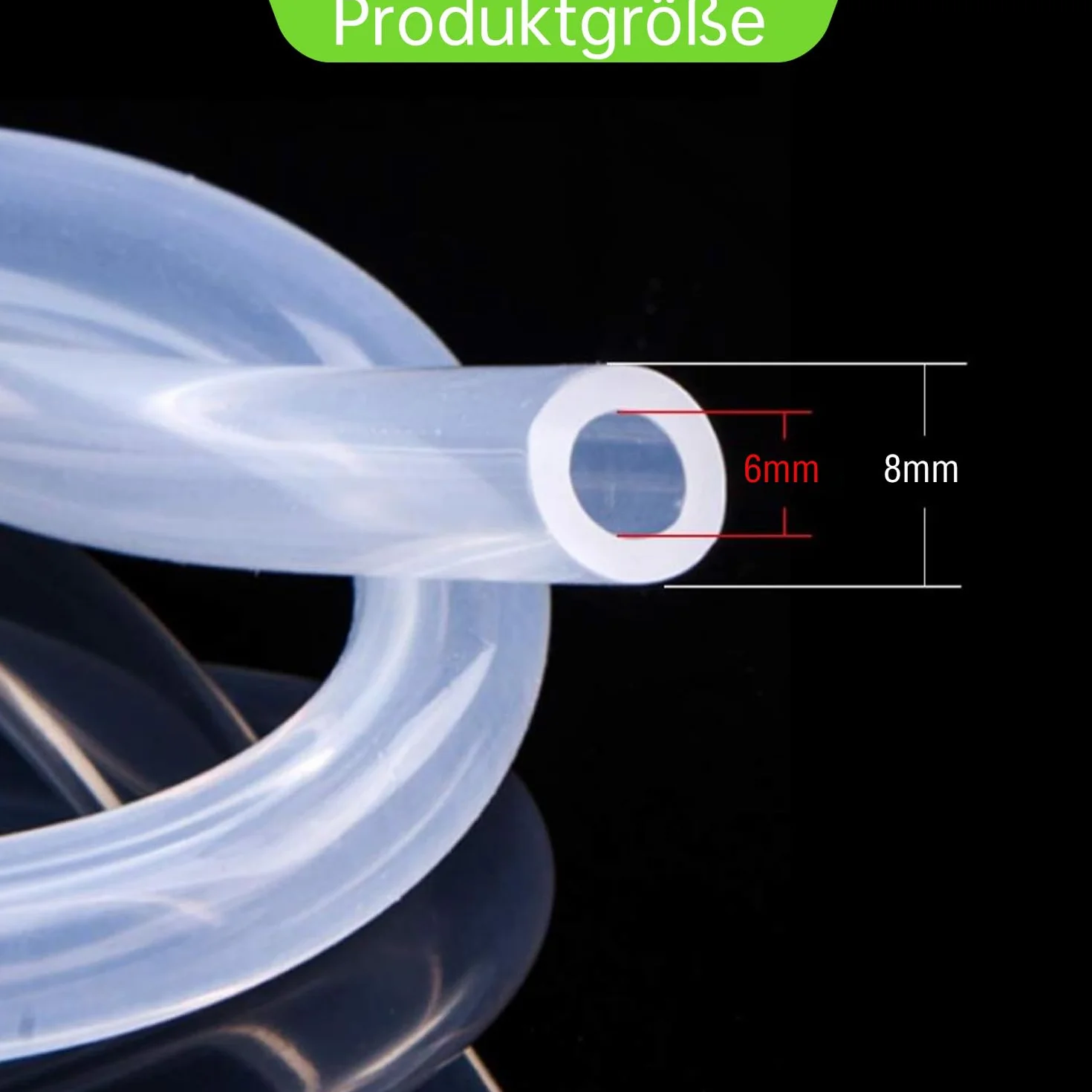 Wąż silikonowy przezroczysty 6mm ID x 8mm OD 2m
