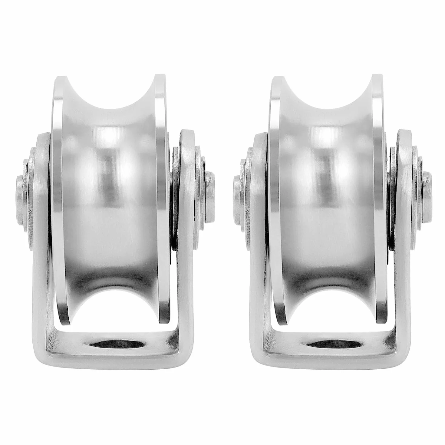 QWORK bloczki linowe ze stali nierdzewnej 48 mm nośność 250 kg do bram automatycznych