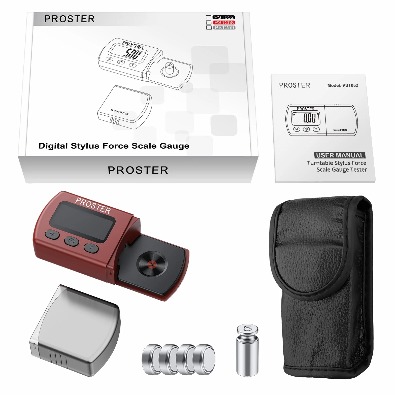 Proster Mini cyfrowa płyta winylowa waga komórek cyfrowy balans tonowy tester siły igły o wysokiej dokładności 0,01g z podświetlanym wyświetlaczem LCD