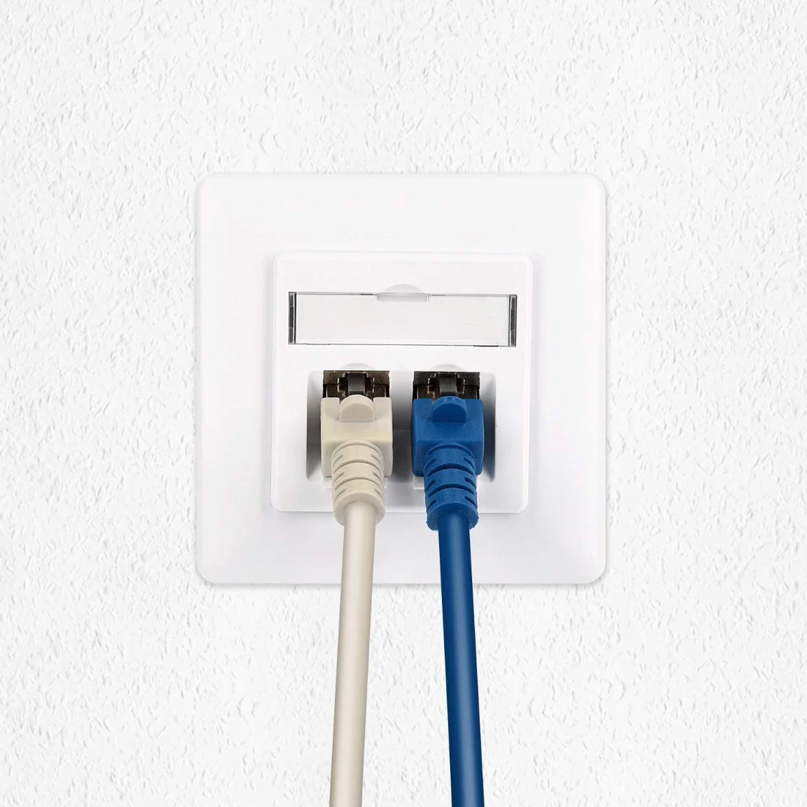 kwmobile Zestaw modułów Keystone RJ45 CAT6A 10G ekranowany 8 szt. + 2-portowa płyta ścienna
