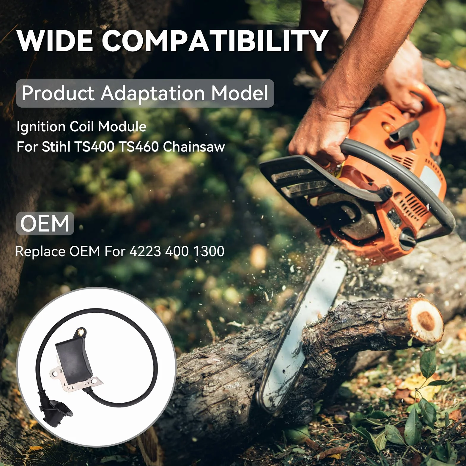 Cewka Zapłonowa, Wymiana Modułu Zapłonowego, Wymiana Części Cewki Zapłonowej 4223 400 1300, Pasuje Do Piły Ogrodowej STIHL TS400 TS460, Doskonałe Akcesoria Do Narzędzi Ogrodniczych