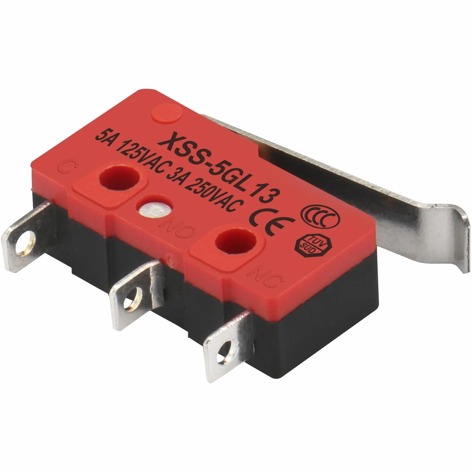 Heschen mini mikroprzełącznik XSS-5GL13 SPDT 3-pinowy 5A 125V AC 3A 250V AC CE TüV 2 sztuki