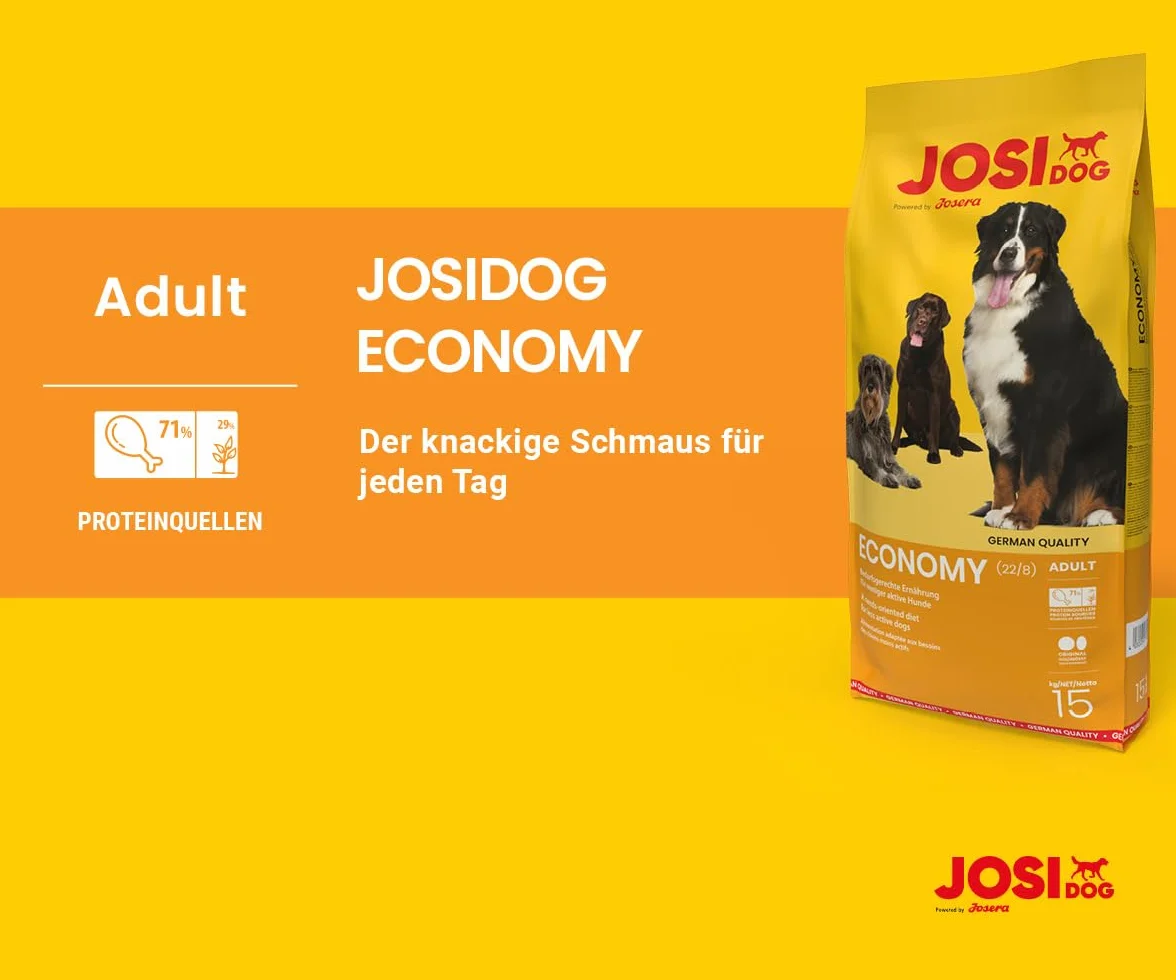 JosiDog Economy Sucha Karma dla Dorosłych Psów, 15 kg