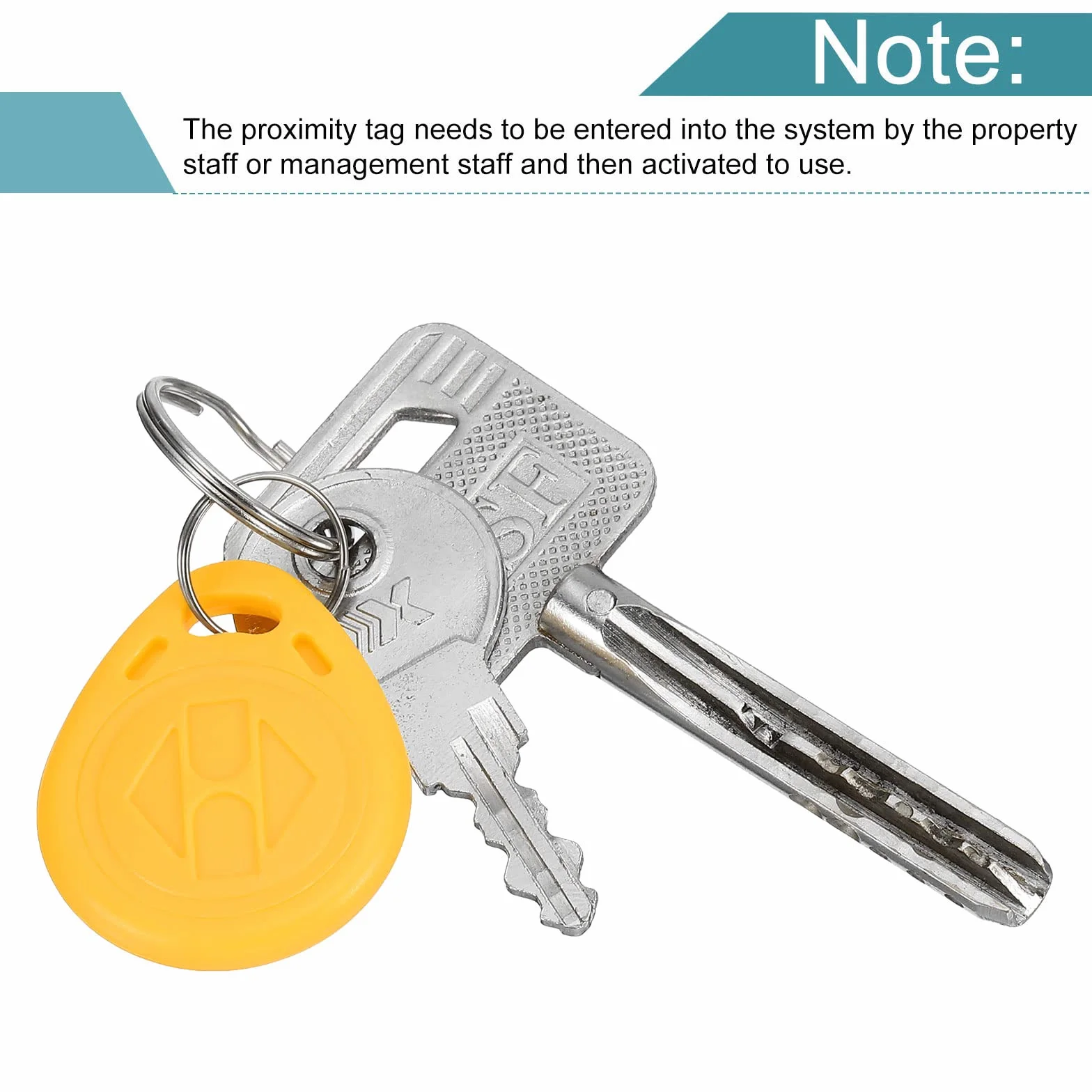 sourcing map Zestaw 10 sztuk kart ID breloczek do kluczy RFID 125 kHz do zapisu Tag Token żółty