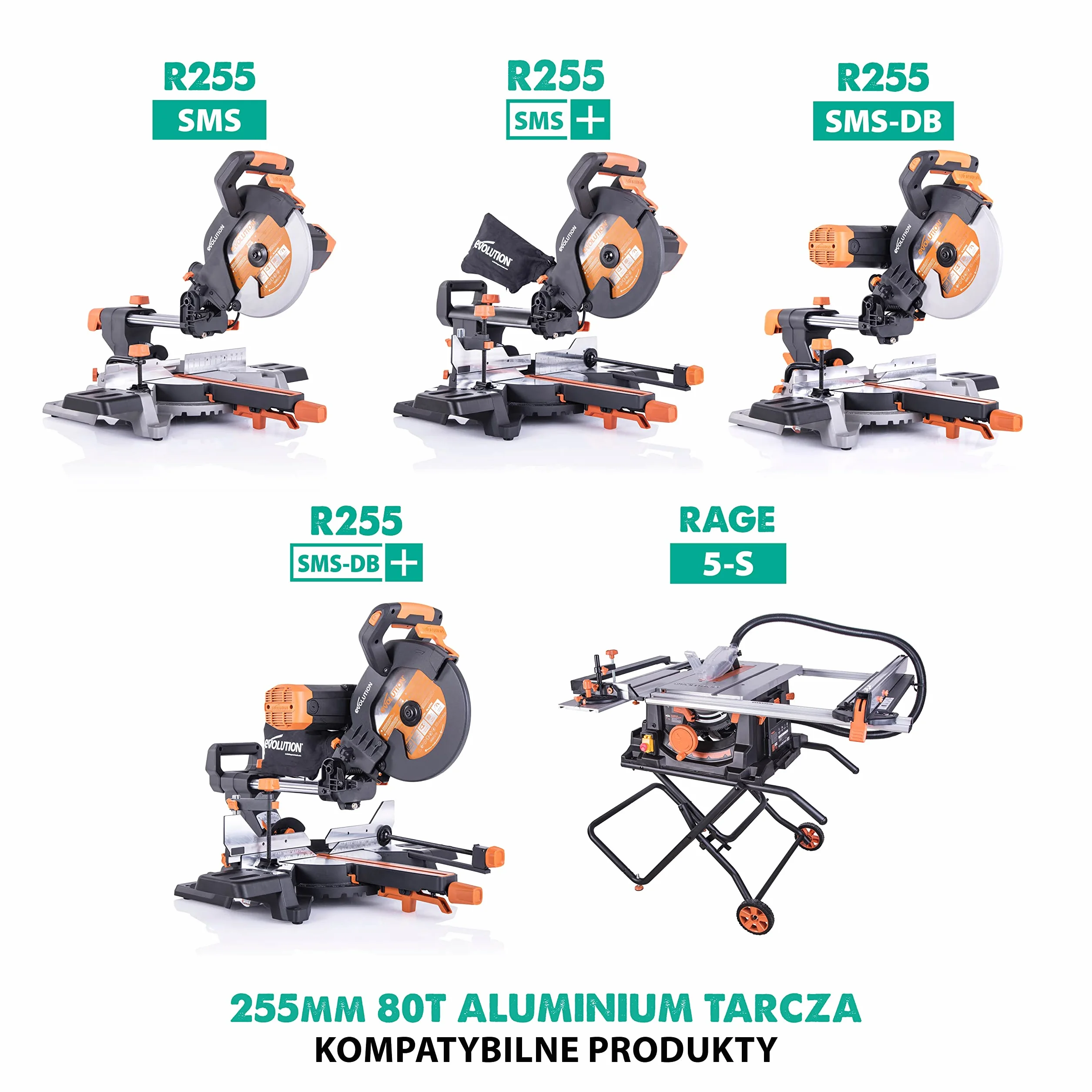 Evolution Power Tools Tarcza do cięcia aluminium A255TCT-80MS 255 mm do ukośnic i pilarek stołowych