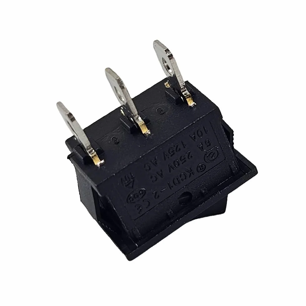 Mini przełącznik kołyskowy KCD1 19x13 mm 250V 6A 125V 10A AC 12V 20A DC czarny 2-biegunowy