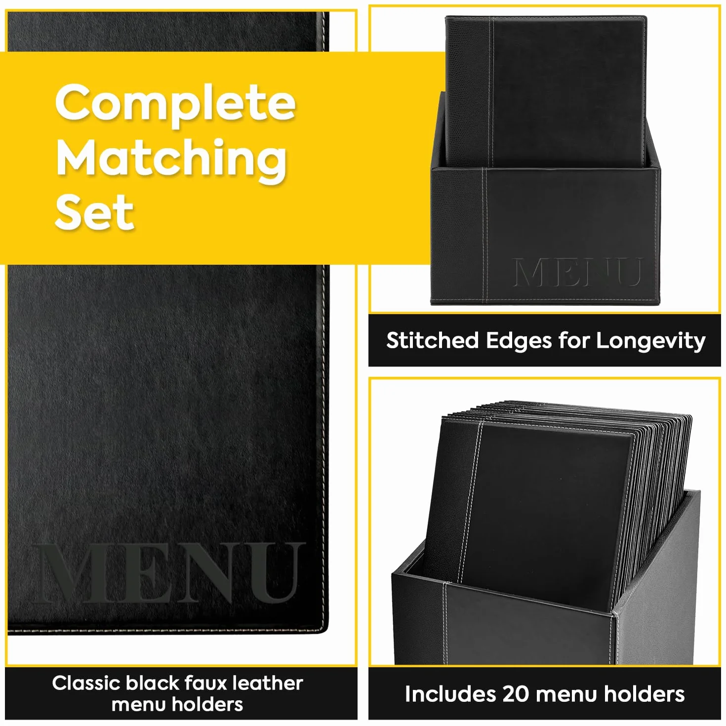 Menu Restauracyjne Securit Trendy Range Czarny 20 kart A4