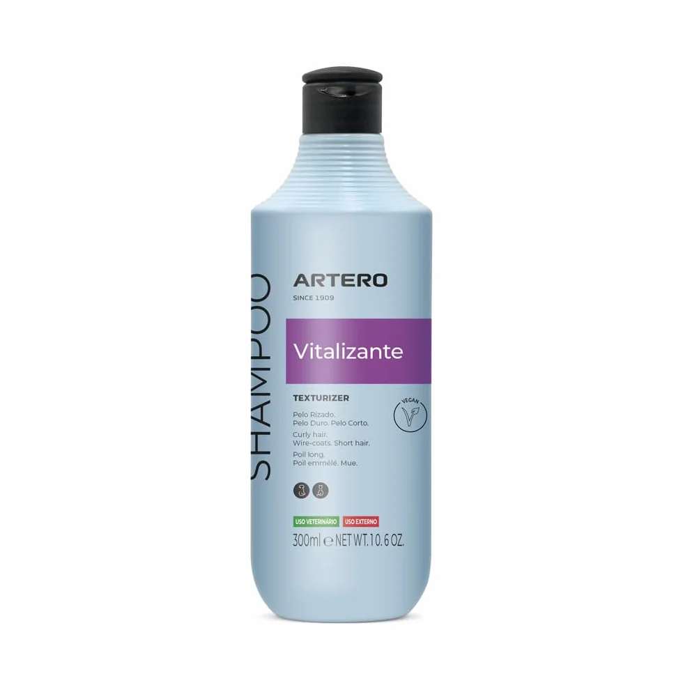 Artero Szampon witalizujący 250 ml dla psów, objętość i miękkość, idealny do skóry wrażliwej i częstego mycia, stworzony dla ras twardych włosów (sznaucery, teriery) i objętość (pudla)