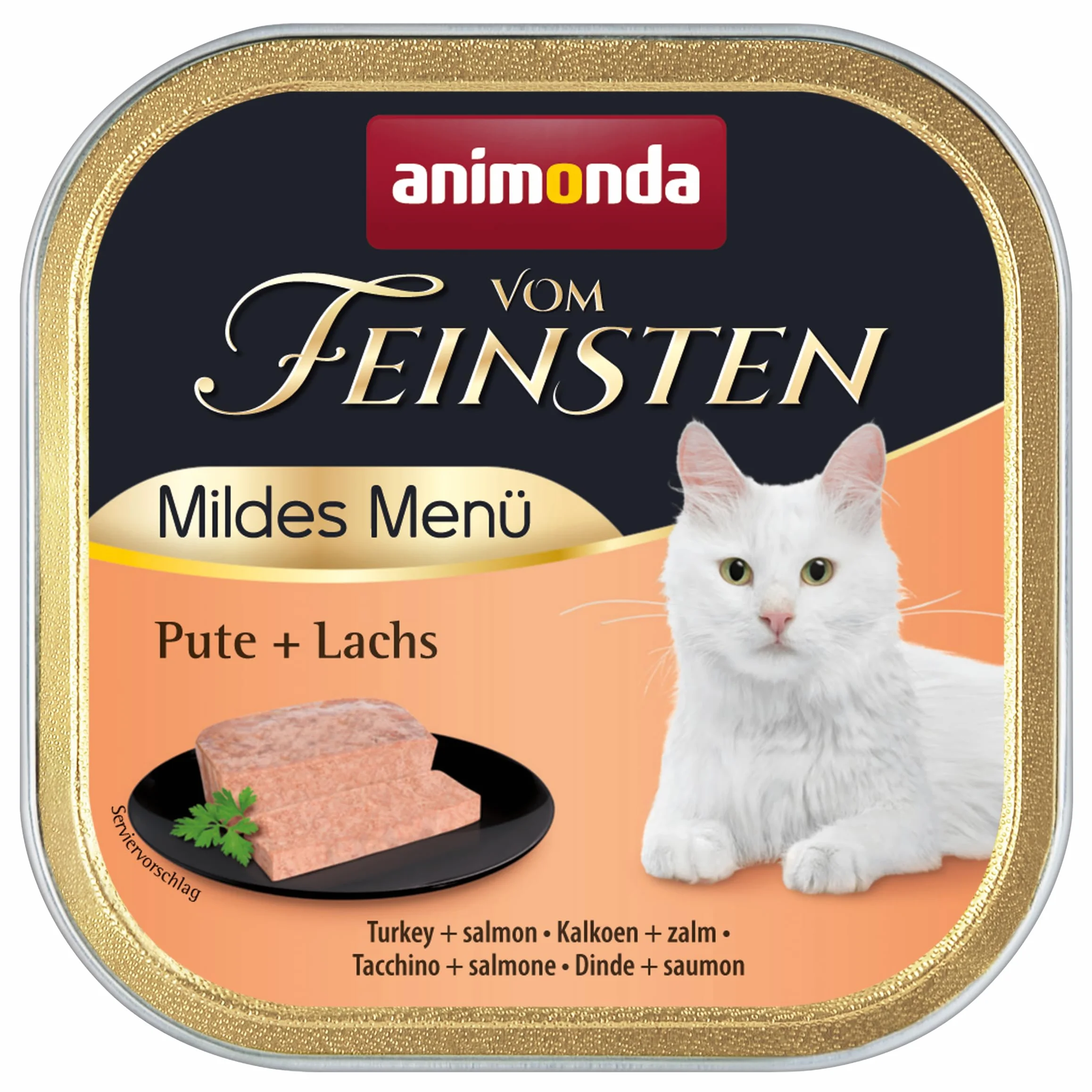 Animonda vom Feinsten Mildes Menu Indyk + łosoś 6 x 100 g mokra karma dla kotów bez zbóż