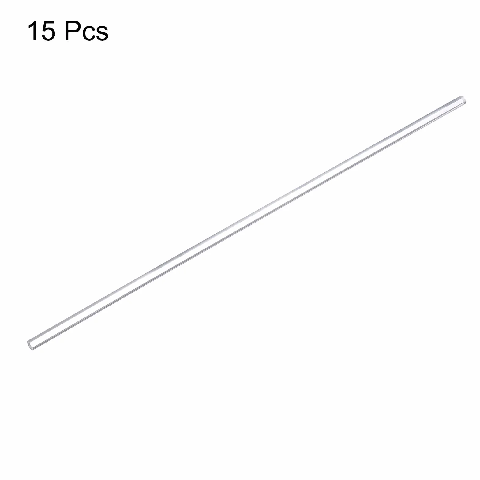 QUARKZMAN Akrylowy pręt okrągły o średnicy 6 mm, długość 12", przezroczysty, solidny plastik, PMMA, do kołków akrylowych, do majsterkowania, rzemiosła artystycznego, 15 szt