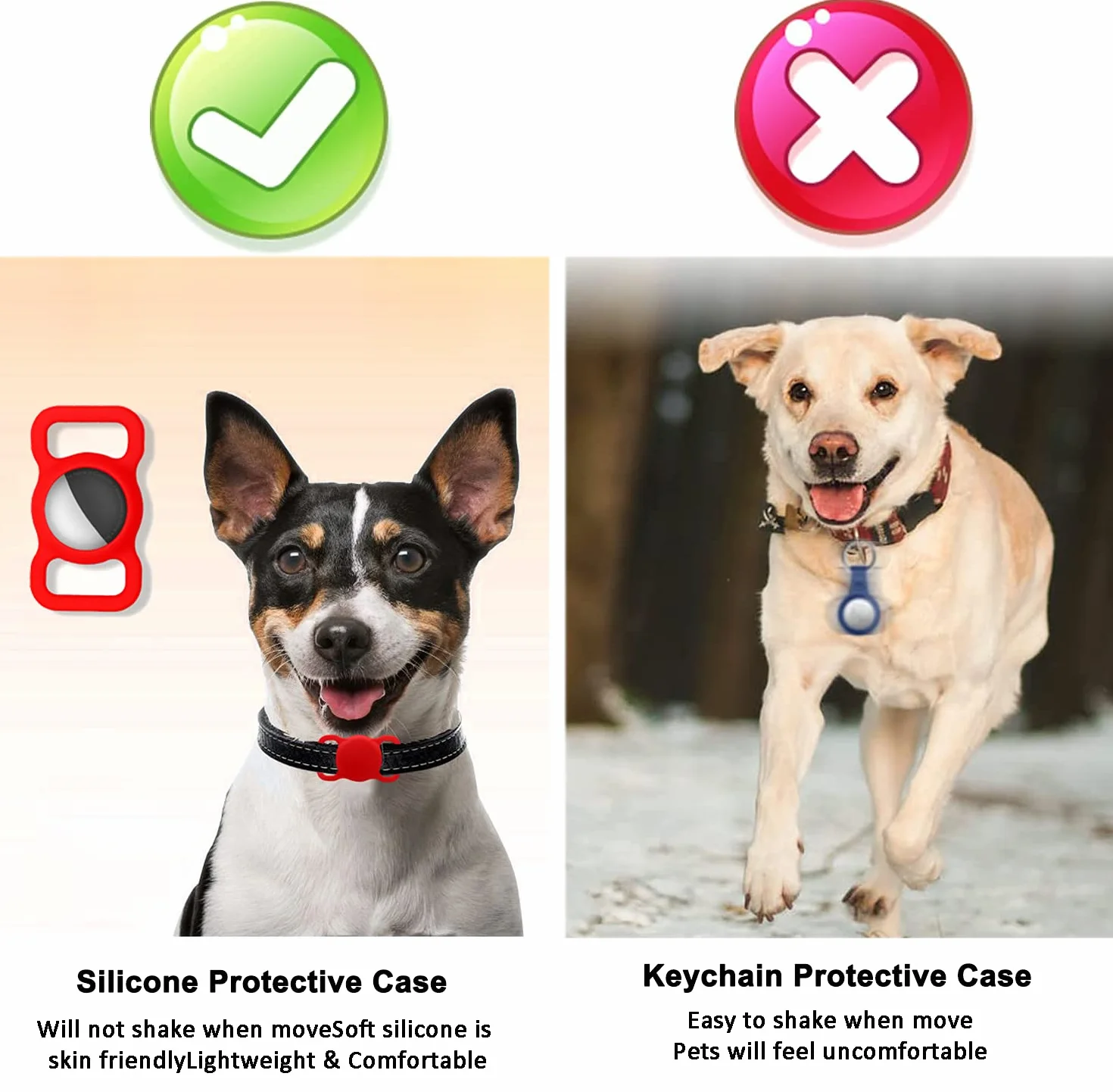 Silikonowe etui ochronne dla zwierząt domowych do Apple Airtag GPS Finder obroża dla psa, kota, uchwyt na pętlę dla zwierząt domowych, do lokalizatora Apple Tracker, urządzenie zapobiegające