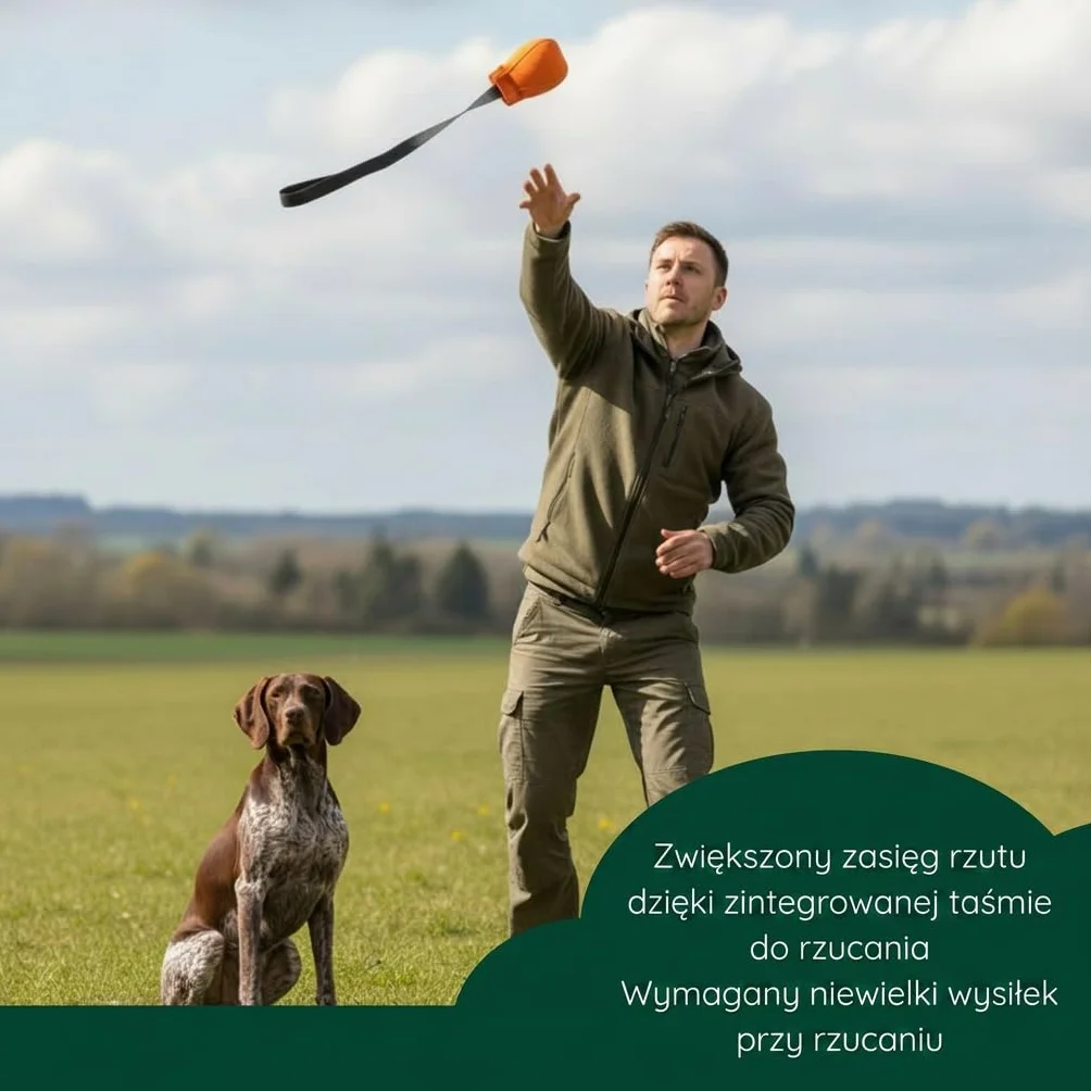 Romneys Dummy Ball SpeedUp! | 150 g | NOWOŚĆ | Z ekstra długą tasiemką do rzucania (pomarańczowa)