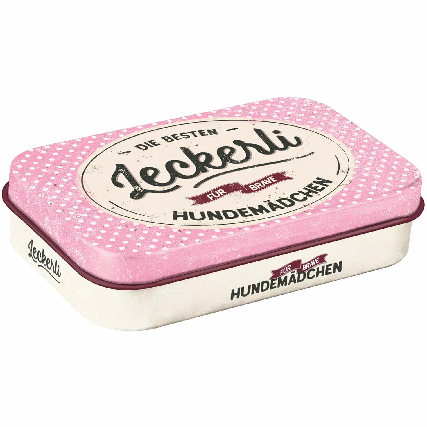 Nostalgic-Art Przysmaki w stylu retro, 6 x 9,5 x 2 cm, tabliczka z łapami – smakołyki dla dziewczynki – pomysł na prezent dla właścicieli psów, puszka na smakołyki, styl vintage
