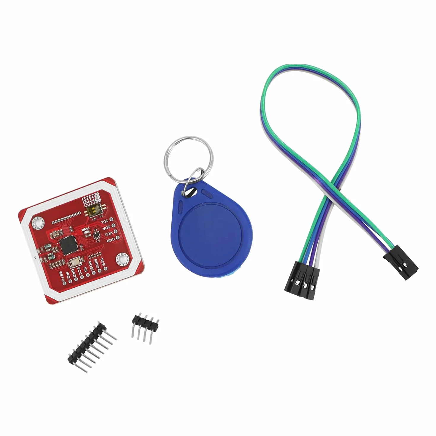 QWORK® 2 sztuki PN532 NFC RFID V3 moduł Kit, czytnik NFC i RFID z uchwytem I2C, SPI i HSU