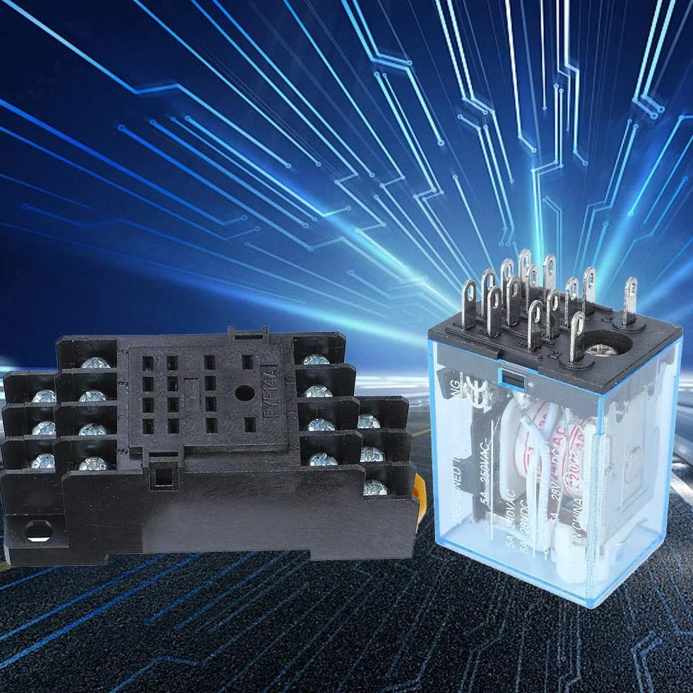 Przemysłowy przekaźnik mocy 14-pinowy DIN DC12V 24V AC110V 220V