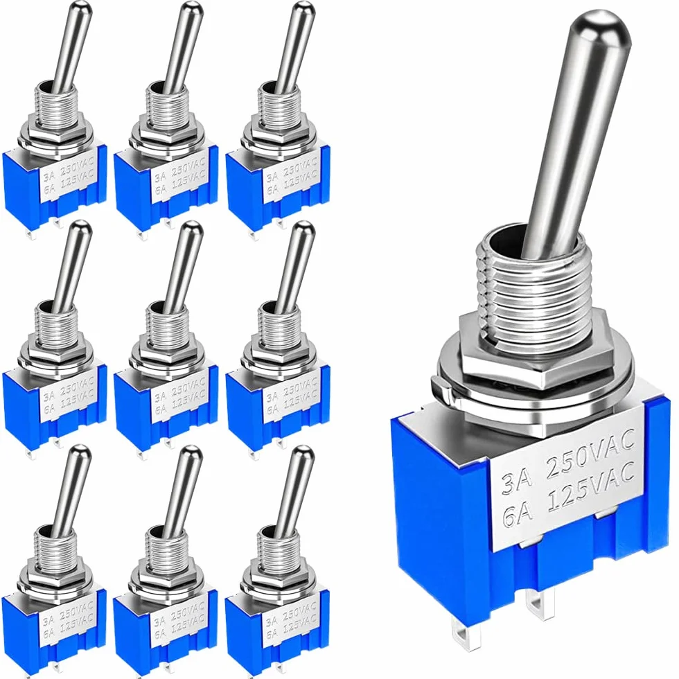 GUUZI Miniaturowy Przełącznik Dźwigniowy SPST MTS-101 6A/125V 3A/250V ON/OFF
