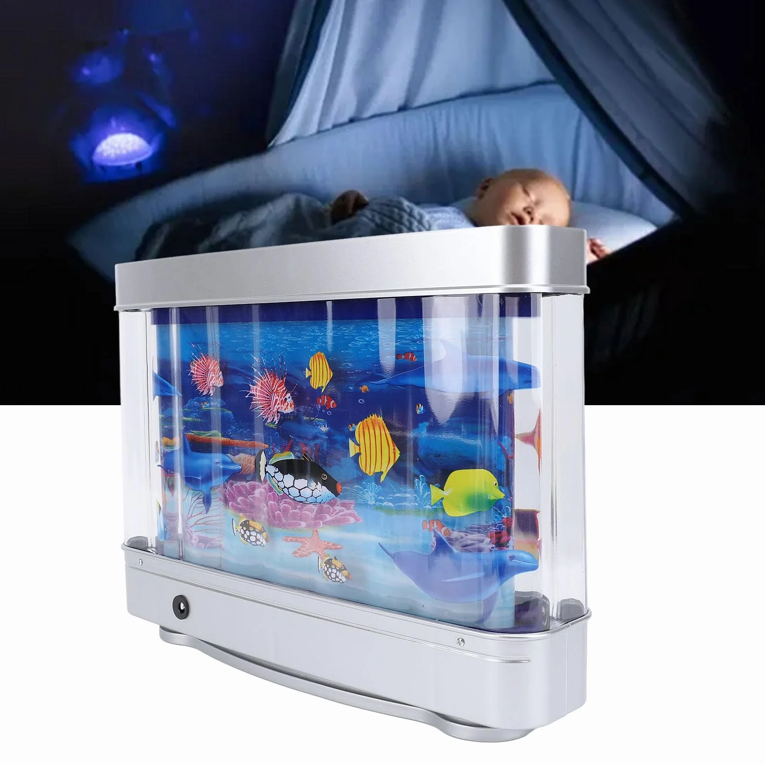 Dynamiczna sztuczna tropikalna ryba, realistyczna lampa sensoryczna LED do akwarium, z ruchomymi rybami, dla dzieci, akwarium dla kotów, akwarium zabawkowe, do sypialni, biura