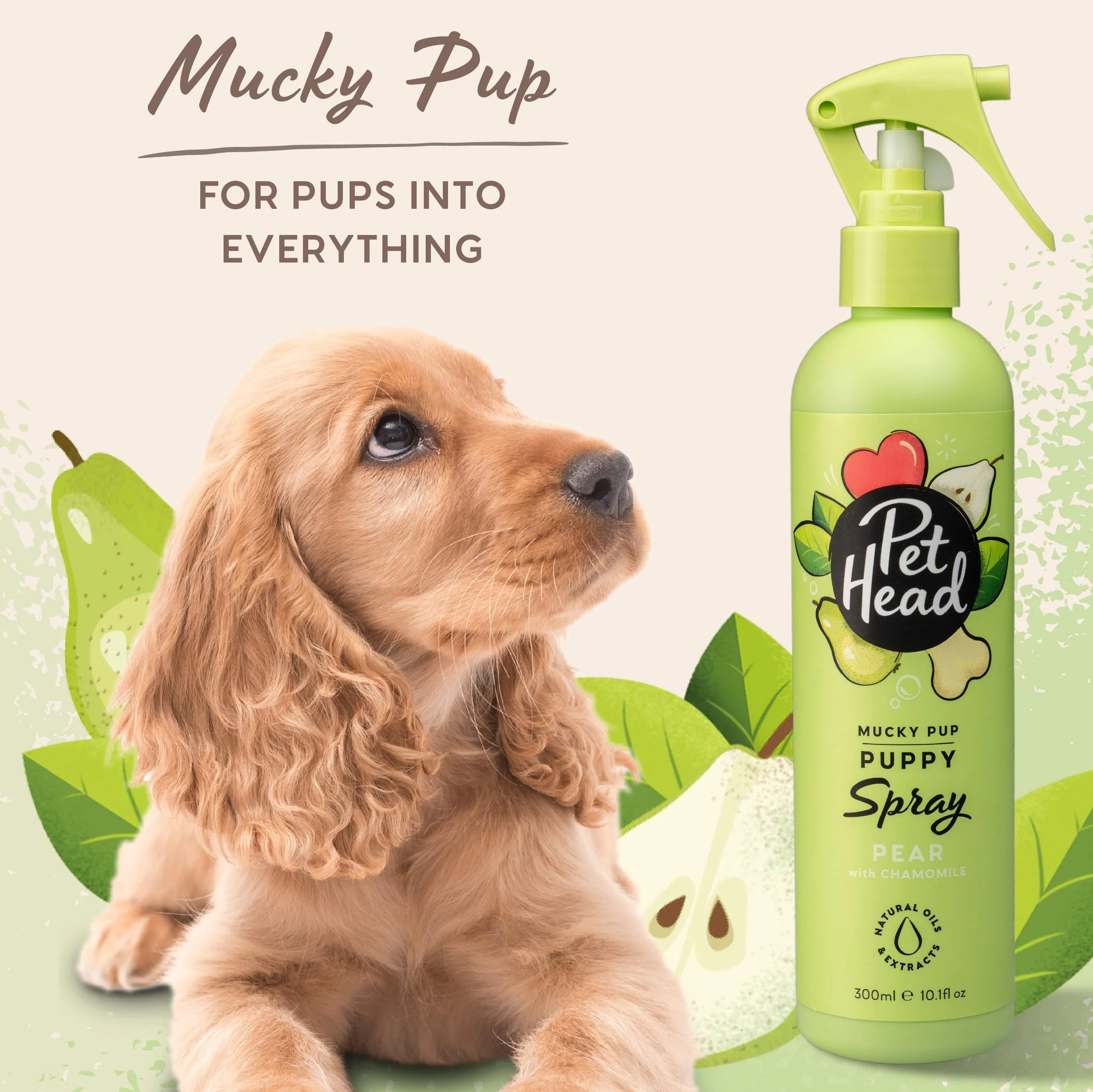 Pet Head Puppy Deodoriser Spray, Mucky Puppy Spray for Puppies from 8 Weeks Green, 90233A, 300ml (Pack of 1)