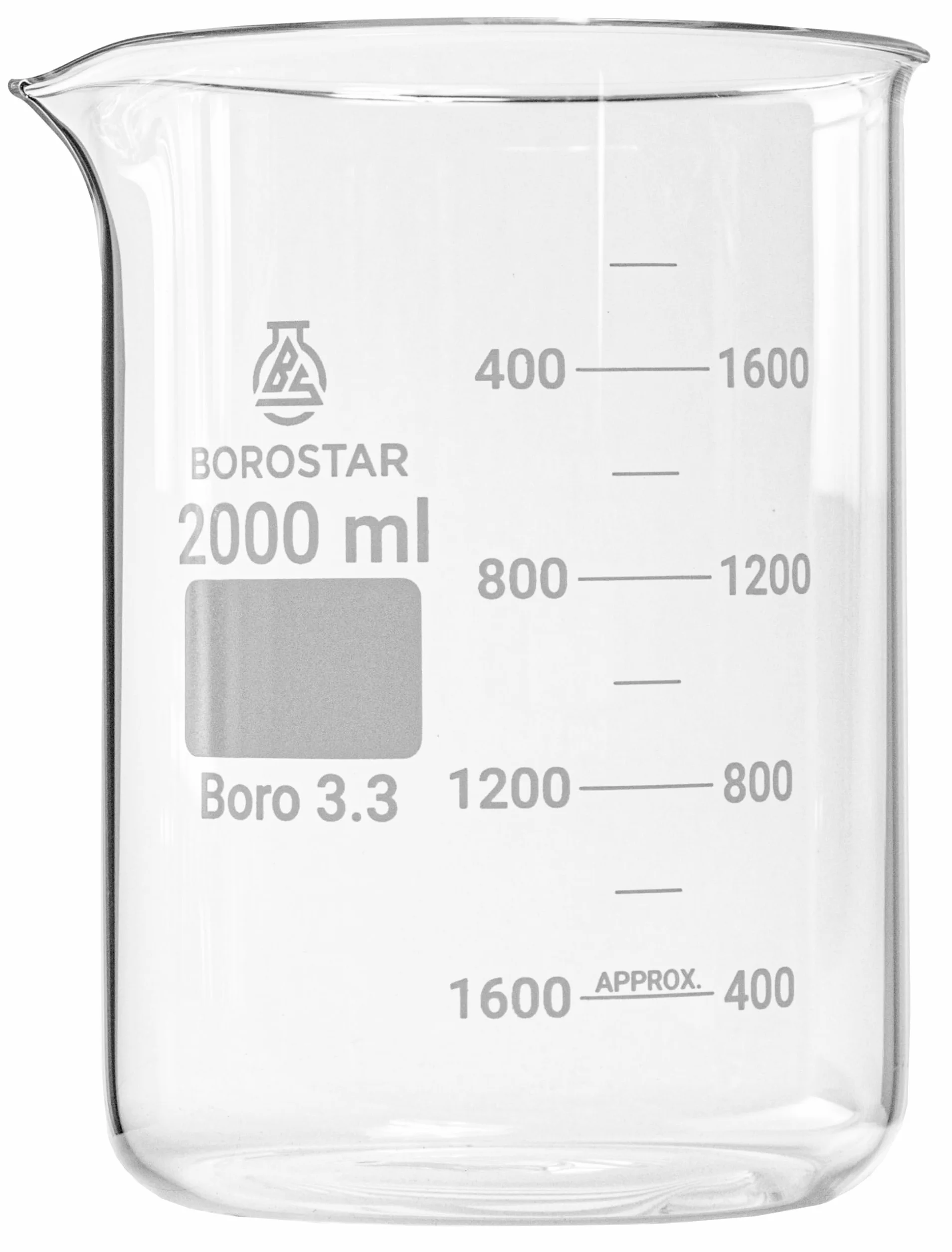 Zlewka (Boro 3.3), niska forma, z podziałką i dzióbkiem, 2000 ml