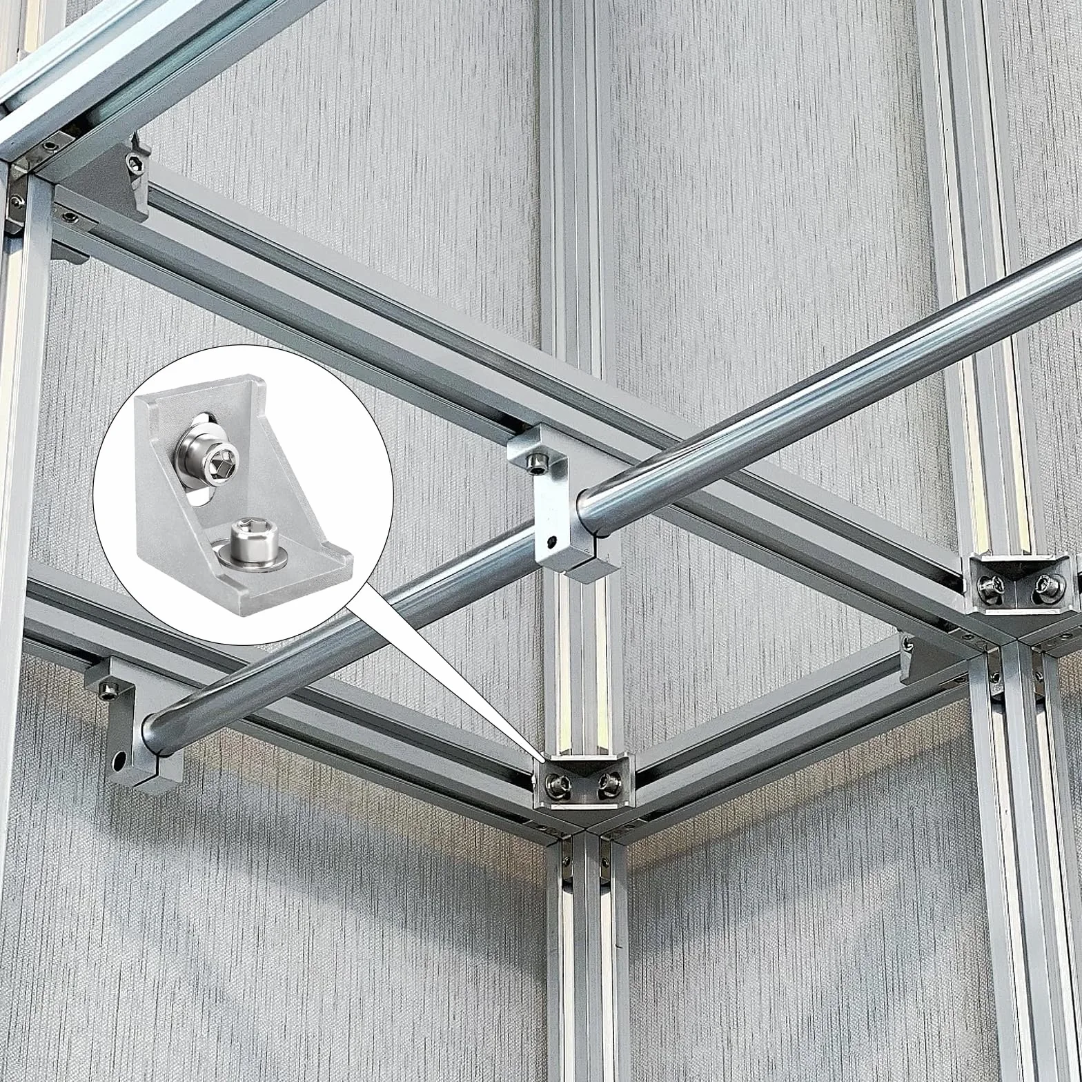 Kątowniki profilu aluminiowego 30 x 30 mm, łączniki kątowe z zestawem