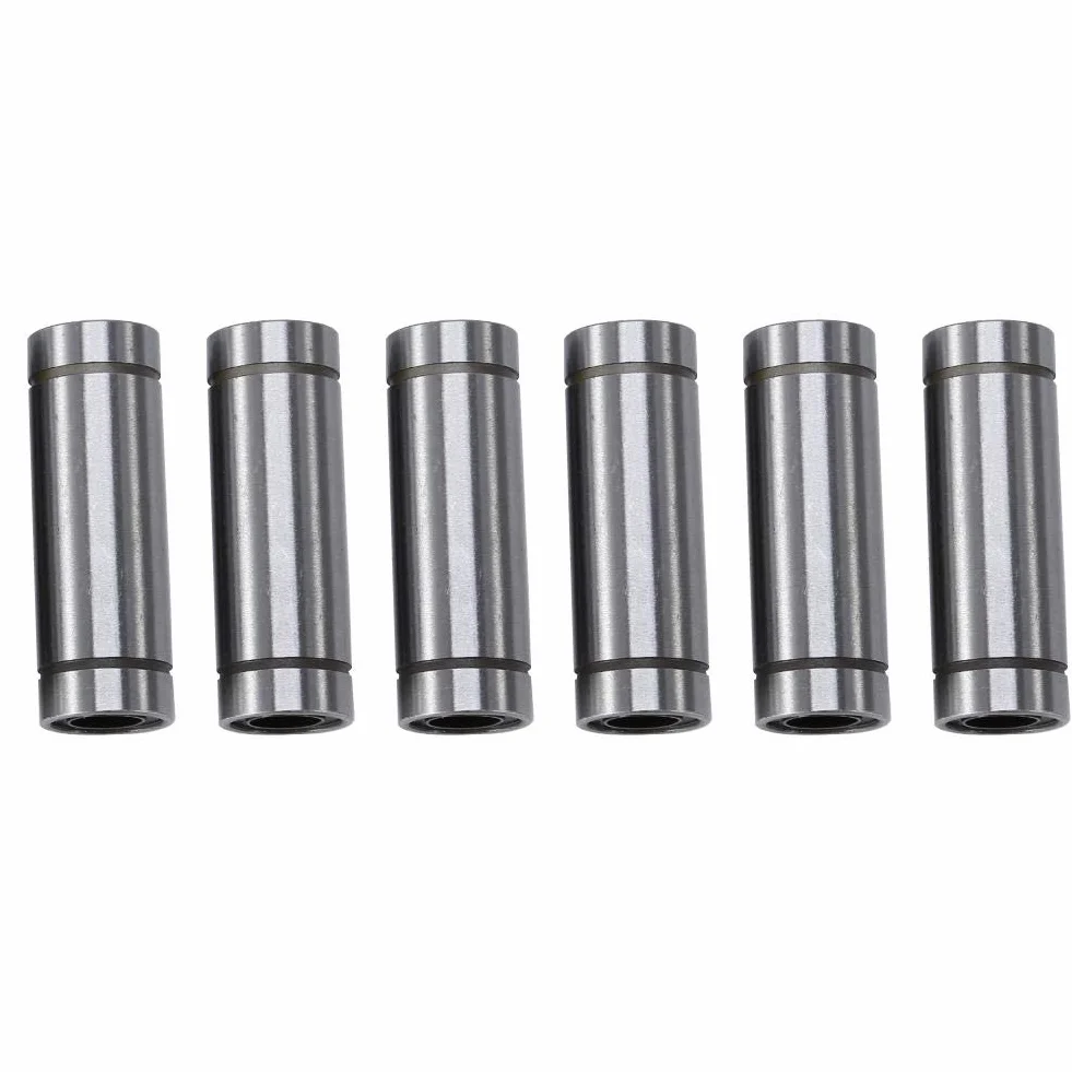 Liniowe łożyska kulkowe, 6 szt. LM8LUU długie liniowe łożyska kulkowe, średnica wewnętrzna 8 mm, średnica zewnętrzna 15 mm, do drukarki 3D 8 mm, osi/pręt, maszyna do grawerowania