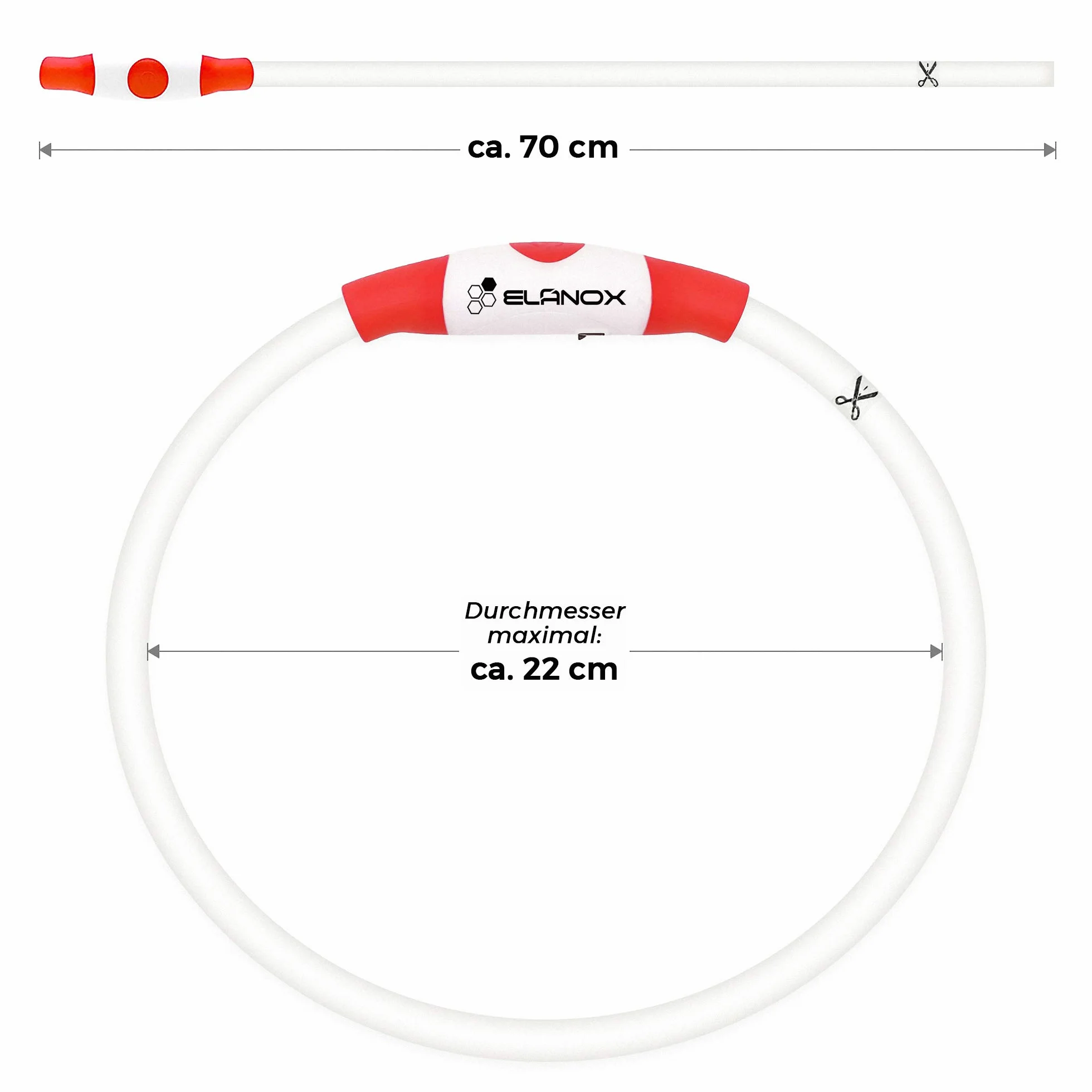 ELANOX LED obroża dla psa do ponownego ładowania USB uniwersalna obroża świetlna (czerwona)