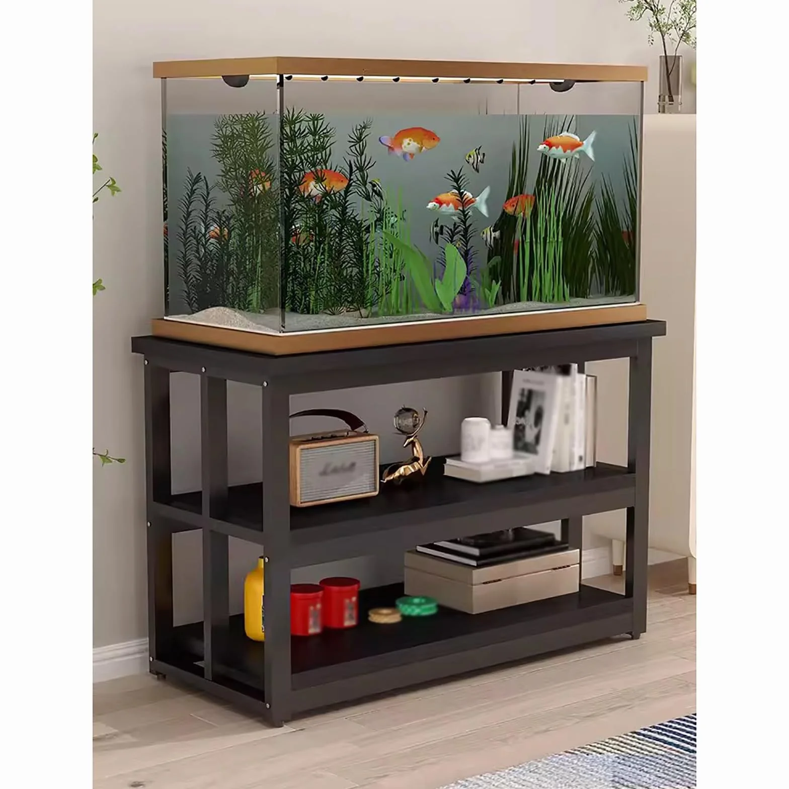 Stojak do akwarium, półka z półką - Wytrzymały metalowy stojak 3 poziomy do akwarium - Uchwyt do terrarium dla żółwi, gadów i hodowli - Stojak do terrarium (#1-65 x