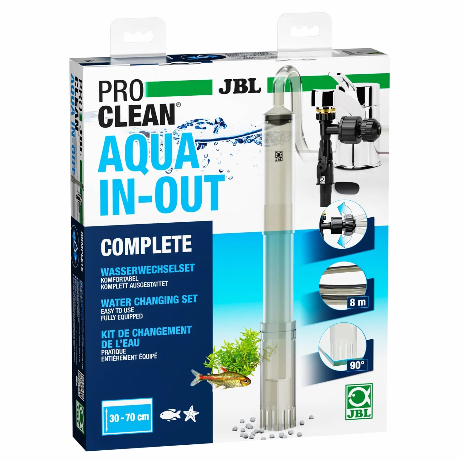 Jbl Proclean Aqua In-Out Pompa do Wymiany Wody, Przezroczysty/Szary, 30-70 cm