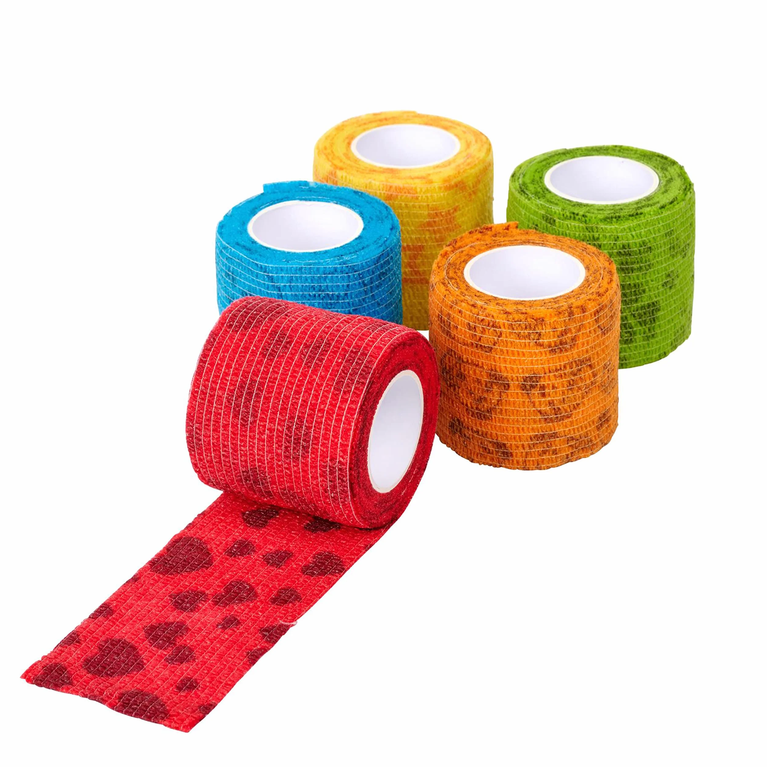 KRUUSE Fun-Flex Care Inside-Out bandaż (opatrunek dla psów, samoprzylepny opatrunek do mocowania opatrunków, szyn, cewników itp., bandaż elastyczny, akcesoria dla psów), 5 cm x 4,5 m