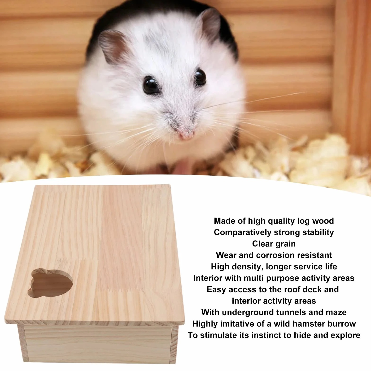Maze Hamster Hideout, wielokomorowa mała kryjówka dla zwierząt domowych z ruchomym dachem dla chomików myszy myszoskoczki