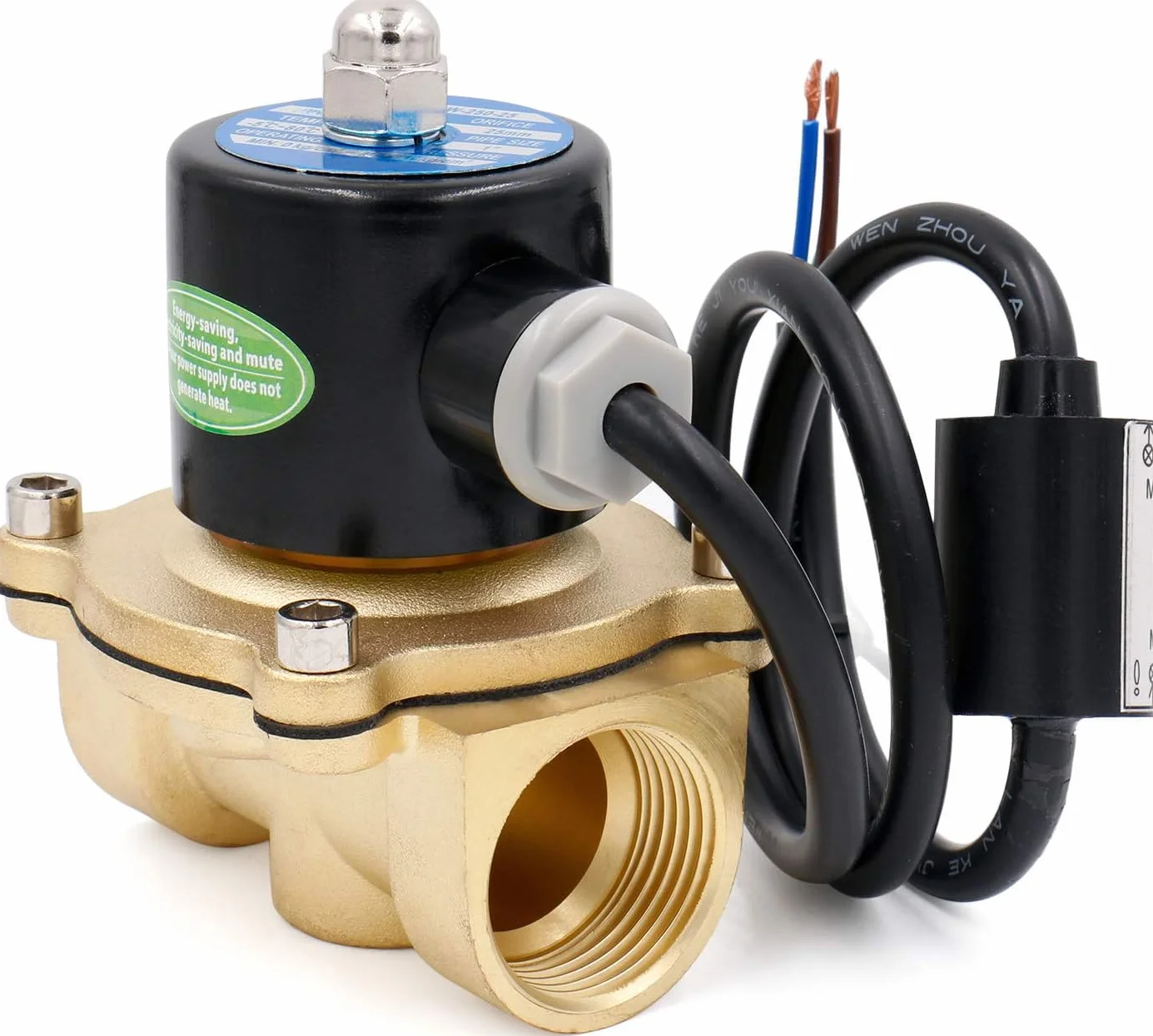 Heschen Elektromagnetyczny zawór mosiężny 2W-250-25J PT1'' AC220V normalnie zamknięty