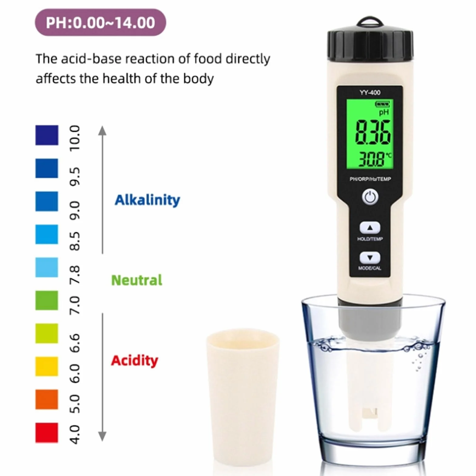 Przenośny tester jakości wody 4 w 1 YY-400 PH ORP H2