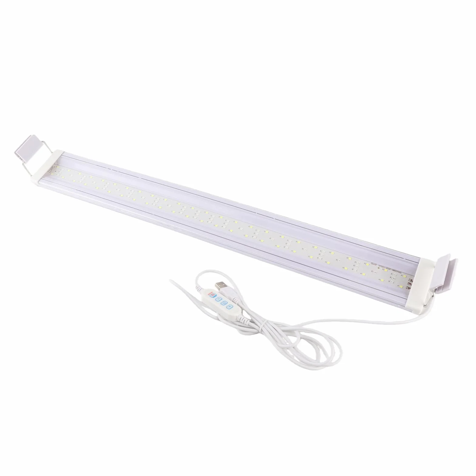 YWBL-WH Oświetlenie Akwariowe PP Uchwyt Zaciskowy LED do Zbiornika 50 Cm DC5V 4 W Jasne Oświetlenie Oszczędność Energii do Zbiornika na trawę Aquascape Akwarium Zbiorników od 30 40 Cm (60cm)