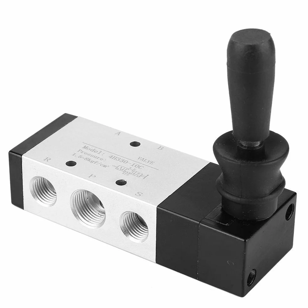 Ręczny zawór pneumatyczny 5/3-drożny ze stopu aluminium 0-0.8 MPa PT1/4 4H330-10