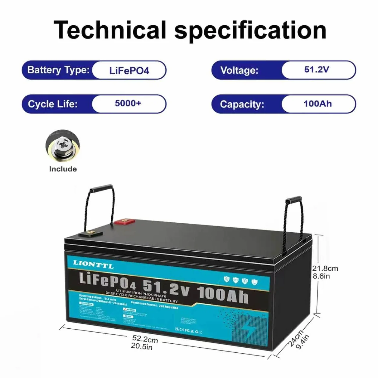 Bateria LiFePO4 24V 100Ah litowo-żelazowo-fosforanowa do fotowoltaiki