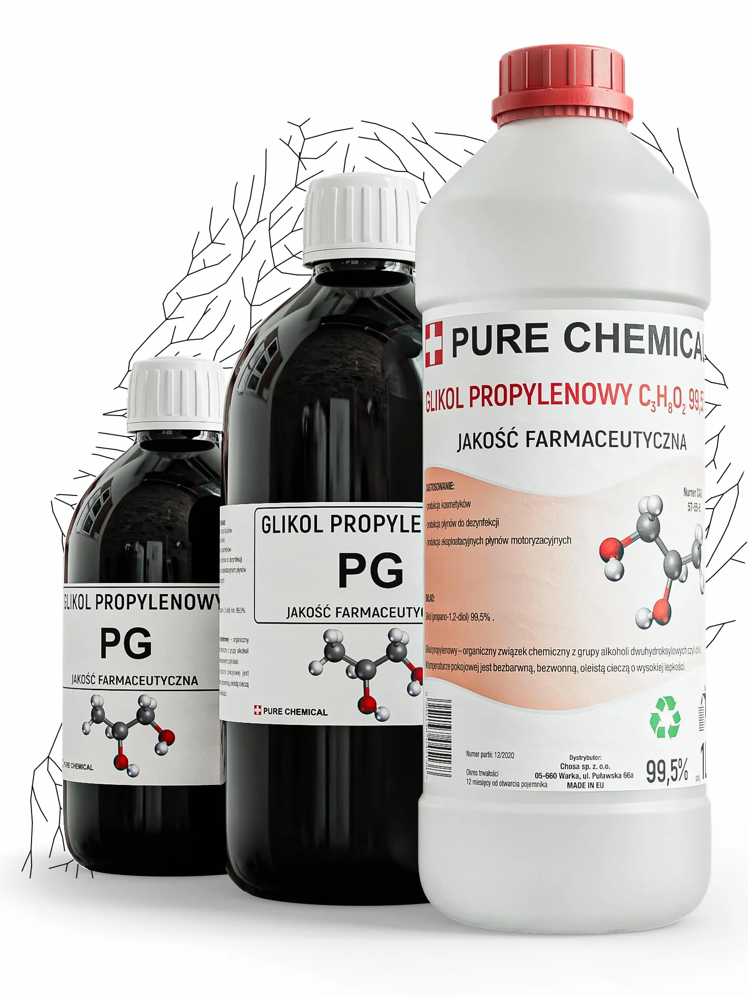 PURE CHEMICAL Gliceryna Roślinna VG Farmeceutyczna 1L