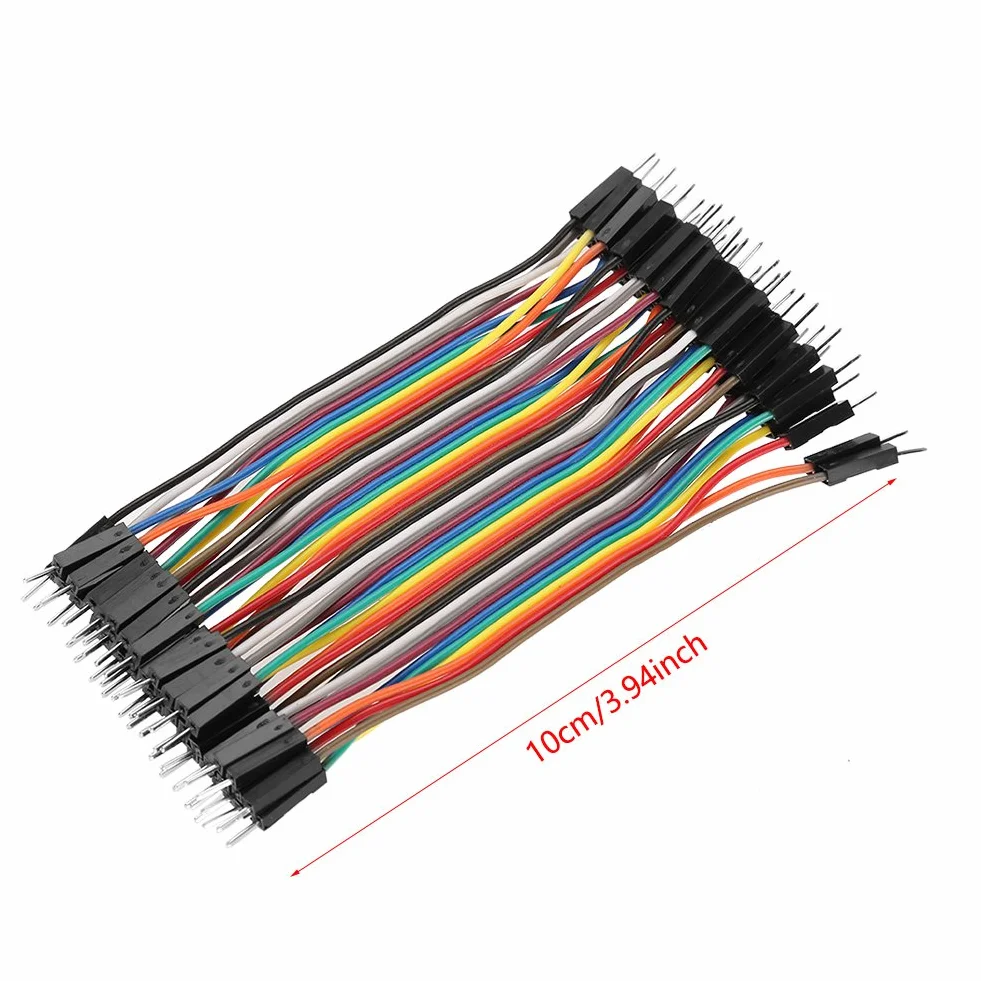 Akozon Breadboard Kable 40pin Zestaw Przewodów Połączeniowych 10cm Męski Żeński