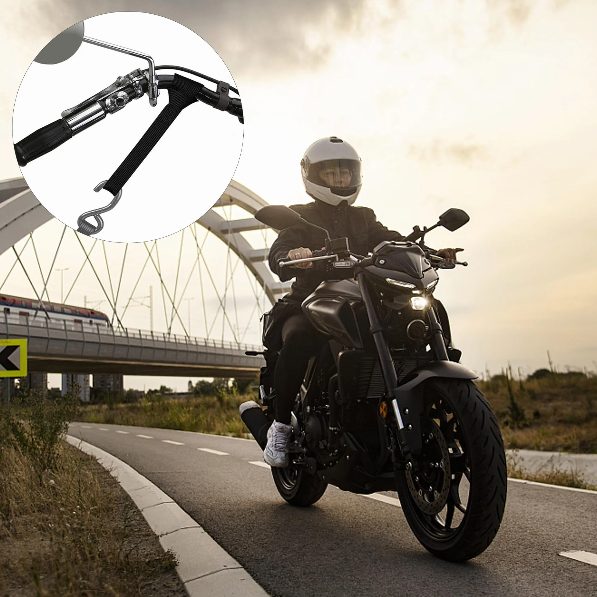 6 sztuk pasów mocujących ze szlufkami, do transportu motocykla (czarne)