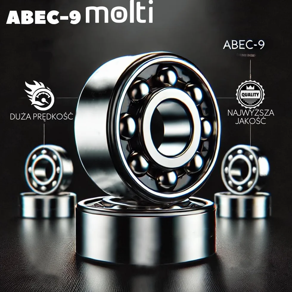 łożysko kulkowe 608 ZZ 22 mm x 8 mm x 7 mm ABEC 9 8 sztuk